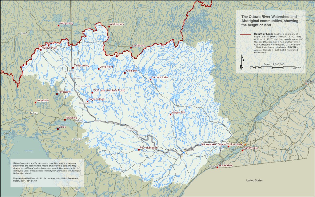 Map of the Ottawa River Watershed - Click the map for full-size image, or download the pdf version.